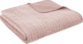 Copriletto rosa polveroso in velluto con rivestimento trapuntato 240x260 cm Attica Velvet – Bianca