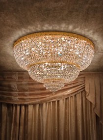 18-light ceiling lamp  gold and crystal - 543/PL18 - Luxury Crystal - Arredo Luce Cromo