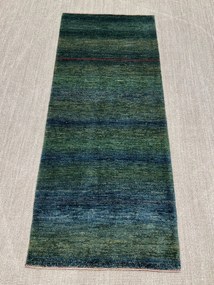 Loribaft Tappeto 80 x 200 Verde (Iran) Annodato A Mano