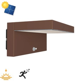 Applique LED Solare Minimal Corten con Sensore di Movimento Colore Bianco Naturale 4.000K