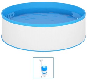 Piscina Fuori Terra con Skimmer e Pompa Sospesi 350x90cm Bianca