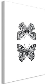 Quadro Two Butterflies (1 Part) Vertical  Colore bianco e nero, Dimensioni e Misure 40x60