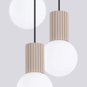 Sollux SL.1745 - Lampadario a sospensione con filo HALO 3xG9/8W/230V diametro 25 cm beige