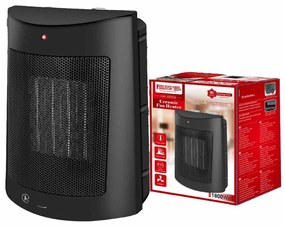 Termoventilatore in Ceramica con Potenza Regolabile 900W 1800W con Autoprotezione Surriscaldamento Rettangolare Nero