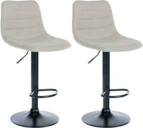 Set Barhocker Lex Stoff: Eleganza E Comfort Senza Tempo / Creme / Metall Matt Schwarz