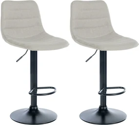 Set Barhocker Lex Stoff: Eleganza E Comfort Senza Tempo / Creme / Metall Matt Schwarz