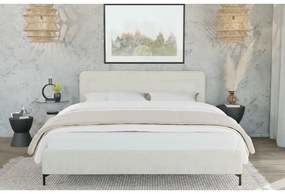 Letto matrimoniale imbottito beige con griglia 160x200 cm Barker - Ropez