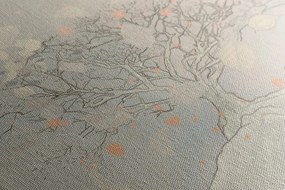 Stampa su tela – Albero autunnale disegnato