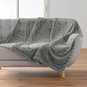 Coperta grigia in microflanella 125x150 cm Mini Frosty – douceur d'intérieur