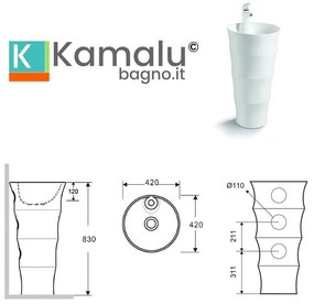 Kamalu - lavabo da terra monoblocco altezza 83cm modello litos-kely3800