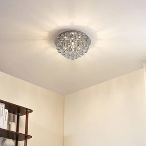 Plafoniera in cristallo Antonino Lindby, dimmerabile, Cromo / Argento, Soggiorno / Sala da pranzo, Cristallo, Moderno, Plafoniera