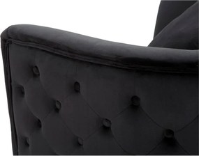 Poltrona nera con poggioli/con gambe con rivestimento in velluto Bucarest – Mauro Ferretti