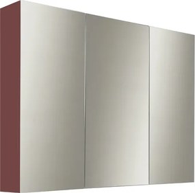 Specchio contenitore bagno a 3 ante 80xh60 cm in legno Ruggine Opaco