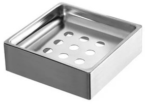 Kamalu - portasapone con drenaggio in acciaio inox satinato | nuevo-s