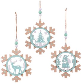 Decorazioni natalizie appese in set da 3 Snowflake - Casa Selección
