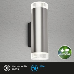 Brilo - Applique a LED da esterno 2xGU10/4,7W/230V IP44 4000K cromo opaco