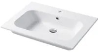 Lavabo a consolle in ceramica bianca lucida serie Qubo Square 51 Disegno-Ceramica 71cm