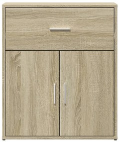 Credenze 2 pz rovere sonoma 60x31x70 cm in legno multistrato