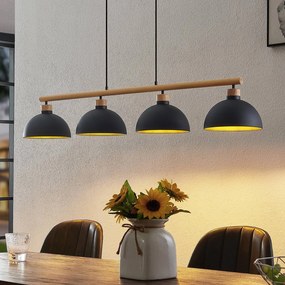 Lampada a sospensione Tirzana Lindby, dimmerabile, Nero, Soggiorno / Sala da pranzo, Metallo, Vintage, Lampada a sospensione