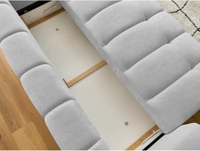 Divano grigio chiaro allungabile e con contenitore 251 cm Fuji – Bobochic Paris