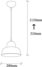 Lampadario dorato con paralume in metallo ø 20 cm Berceste – Opviq lights