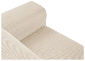 Divano letto in velluto a coste beige, angolo sinistro Moghan - Micadoni Home