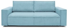 Divano letto in velluto a coste azzurro 245 cm Nihad - Bobochic Paris