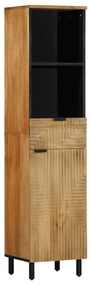 Mobile Da Bagno Marrone 38x33x160 Cm İn Legno Massello Di Mango /