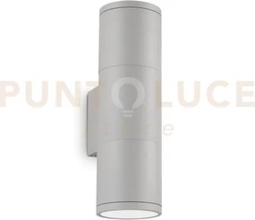Gun applique esterno ip44 2 luci attacco gu10 grigio