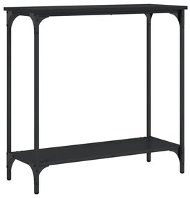 Tavolino consolle nero 75x30,5x75 cm in legno multistrato