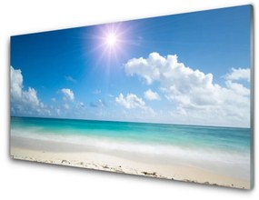 Pannello rivestimento parete cucina Paesaggio del sole della spiaggia del mare 100x50 cm