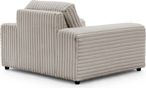 Poltrona grigio chiaro con rivestimento in velluto a coste Justin – Ropez