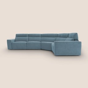 Clark Divano modulare angolare REVERSIBILE con opzione relax elettrico in tessuto smacchiabile impermeabile T17