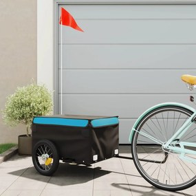Rimorchio Da Bici Nero E Blu 30 Kg İn Ferro /
