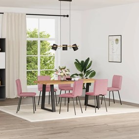 Sedie Da Pranzo 6 Pz Rosa İn Velluto /