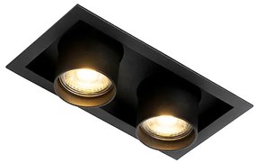 Faretto da incasso moderno nero orientabile 2 luci - Roof