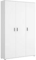 Armadio multiuso Dmeli, Mobile multifunzione portascope, Guardaroba a 3 ante, 116x35h190 cm, Bianco