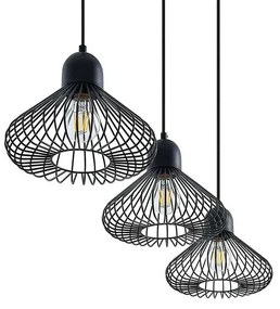 Metehan 3 Lampada a Sospensione Black - Lindby