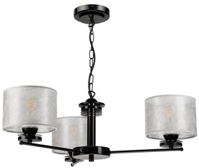 Lampadario a catena ROSA 3xE27/60W/230V nero/grigio