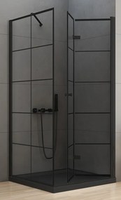 New Trendy New Soleo Black box doccia 90x90 cm quadrato nero opaca/vetro con motivo D-0290A/D-0121B
