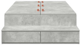 Letto contenitore  grigio cemento legno ingegnerizzato