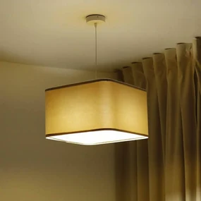 Maco Design Lampada a sospensione Kwadro, beige, 40 x 40 cm, tessuto velour