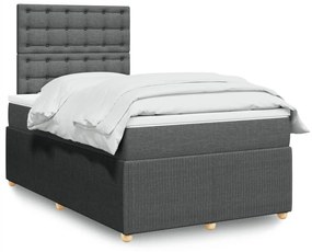Giroletto A Molle Con Materasso Grigio Scuro 120x200 Cm Tessuto /