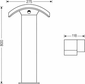 Brilagi - Lampada LED esterna con sensore ARCELO LED/9W/230V 80 cm IP54