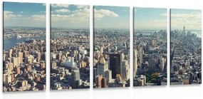 Quadri 5 pezzi – Vista sul centro affascinante di New York