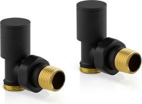 Termoarredo design nero opaco L 60x180 interasse 55 cm con Kit valvole