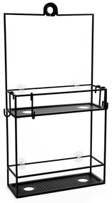 Mensola da bagno in acciaio nero sospesa Cubiko - Umbra