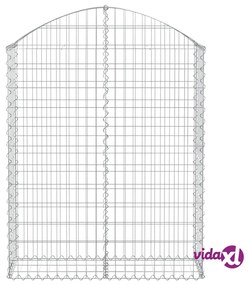 vidaXL Cesto Gabbione ad Arco 100x30x120/140 cm Ferro Zincato