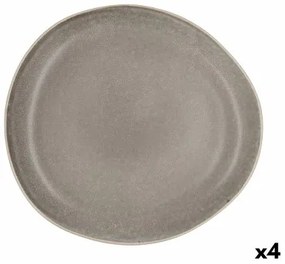 Piatto da pranzo Bidasoa Gio Irregolare Grigio Ceramica 26,5 cm (4 Unità)