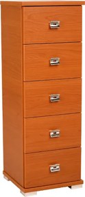 Cassettiera in legno con 5 cassetti 32x91h cm Ciliegio